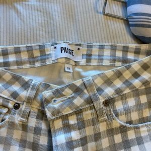 Page jeans size 29. Grey plaid.  Skinny ankle cut